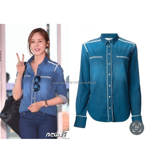 Iro Antoine Denim and Leather shirt - Picture 2 of 10